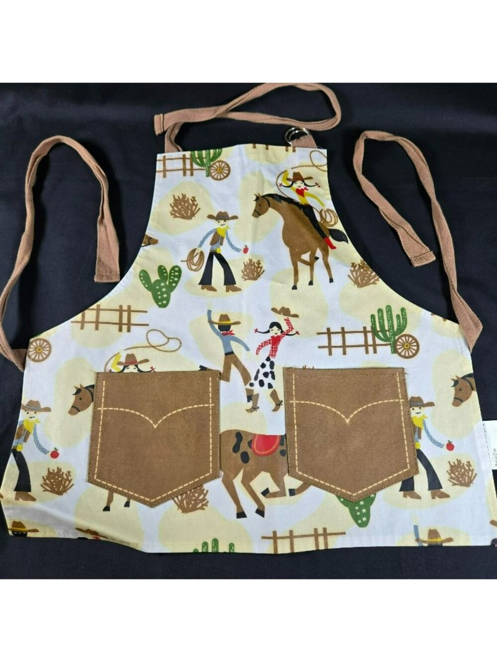 Now Designs YOUTH Western Cowboy Cowgirl Horse Rodeo Cotton Apron PVC-Coated